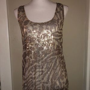 Sequin animal print racerback tank top